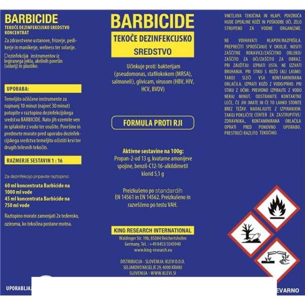 Barbicide dezinfekcijska tekočina - 2000 ml