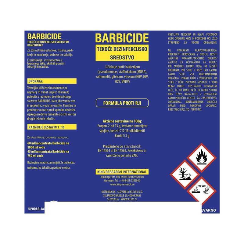 Barbicide dezinfekcijska tekočina - 2000 ml