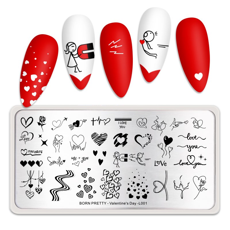 Born Pretty Nagelplatte - Valentinstag 53894