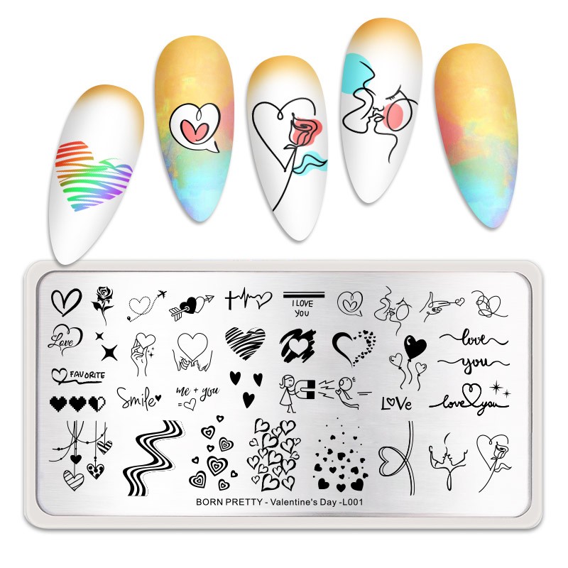 Born Pretty Nagelplatte - Valentinstag 53894