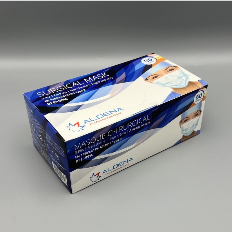 Medicinska maska za obraz Aldena - MODRA