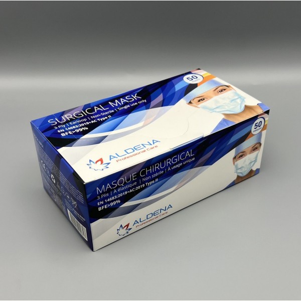 Medicinska maska za obraz Aldena - MODRA