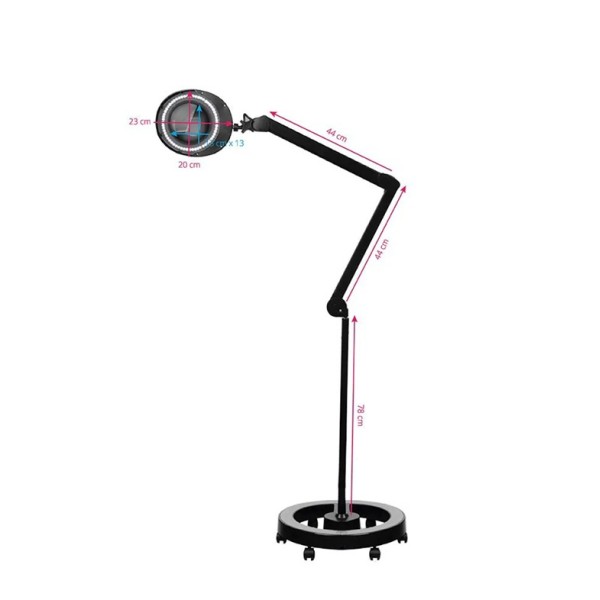 Kozmetična lupa Elegante 6025 črna s stojalom