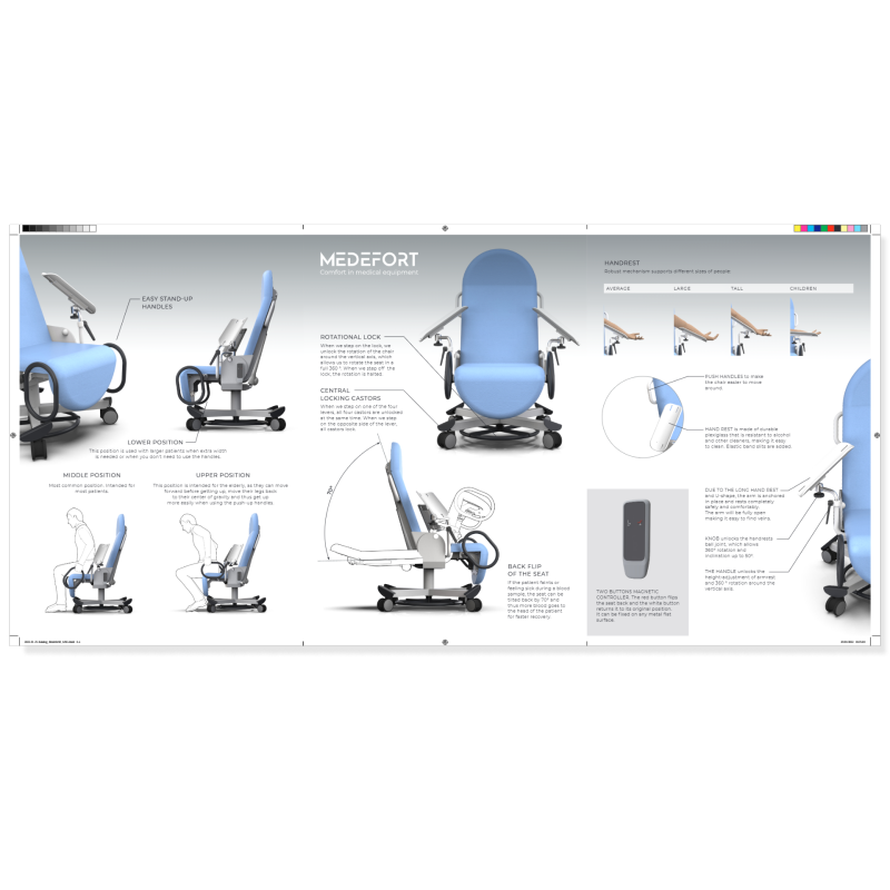 Stol za odvzem krvi Medefort