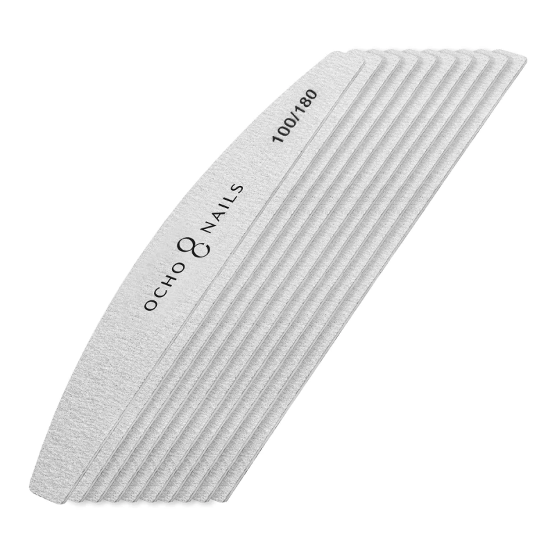 Ocho Nails polmesečna pila za nohte 100/180 10 kosov