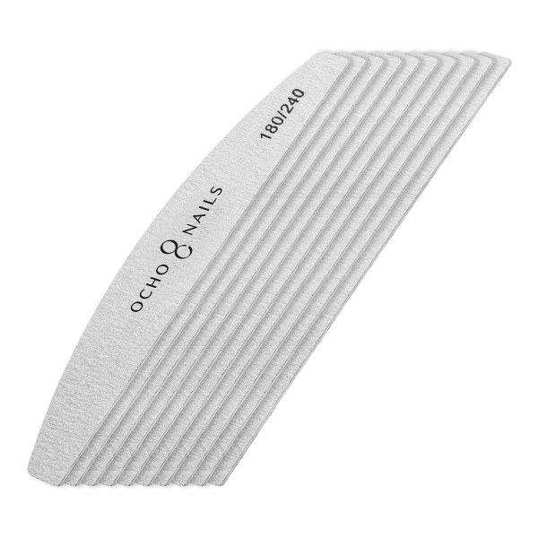 Ocho Nails polmesečna pila za nohte 180/240 10 kosov