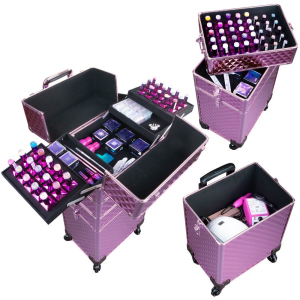 vijolični kozmetični kovček