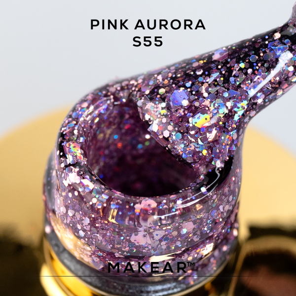 Makear Pink Aurora gel lak S55