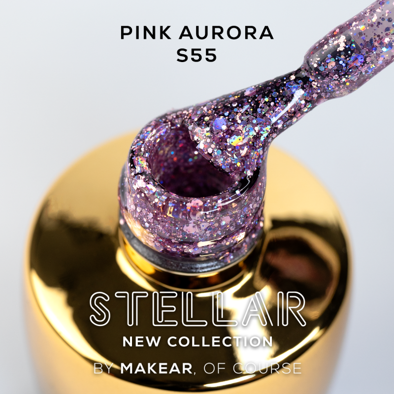 Makear Pink Aurora gel lak S55