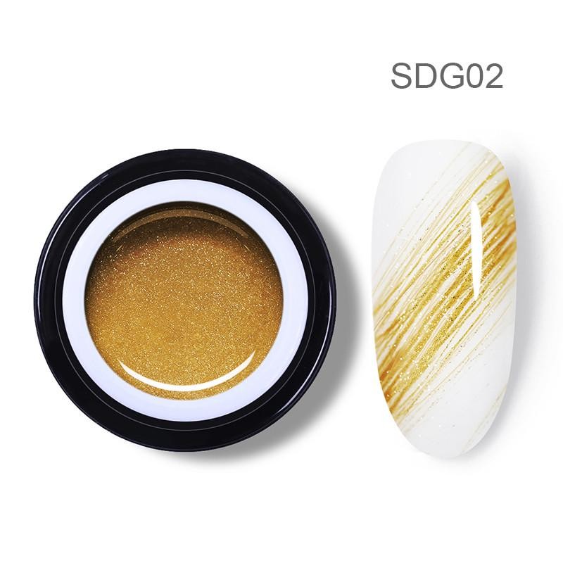 SDG02 Sparkling Drawing Spider Gel Gold - BORN PRETTY