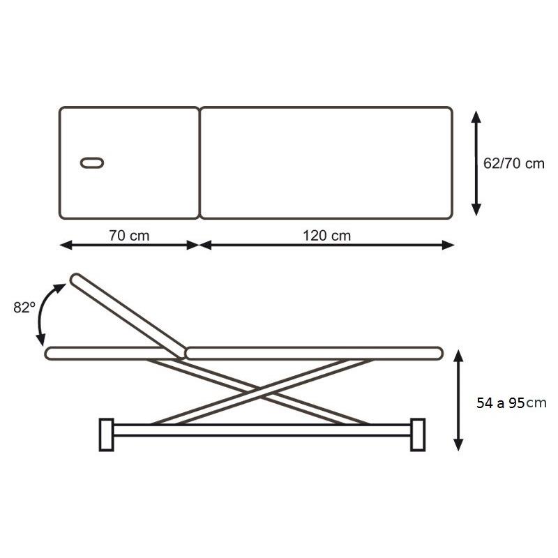 Električna masažna miza CE 0127 - 2 sekcijska