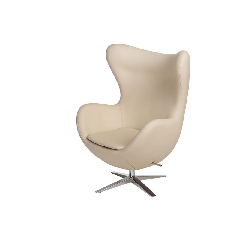 Fotelj Egg - Umetno usnje (skaj) v črni in bež barvi