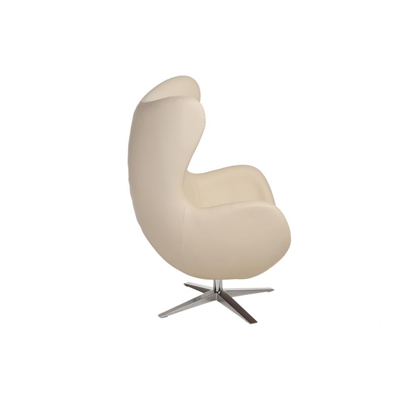 Fotelj Egg - Umetno usnje (skaj) v črni in bež barvi