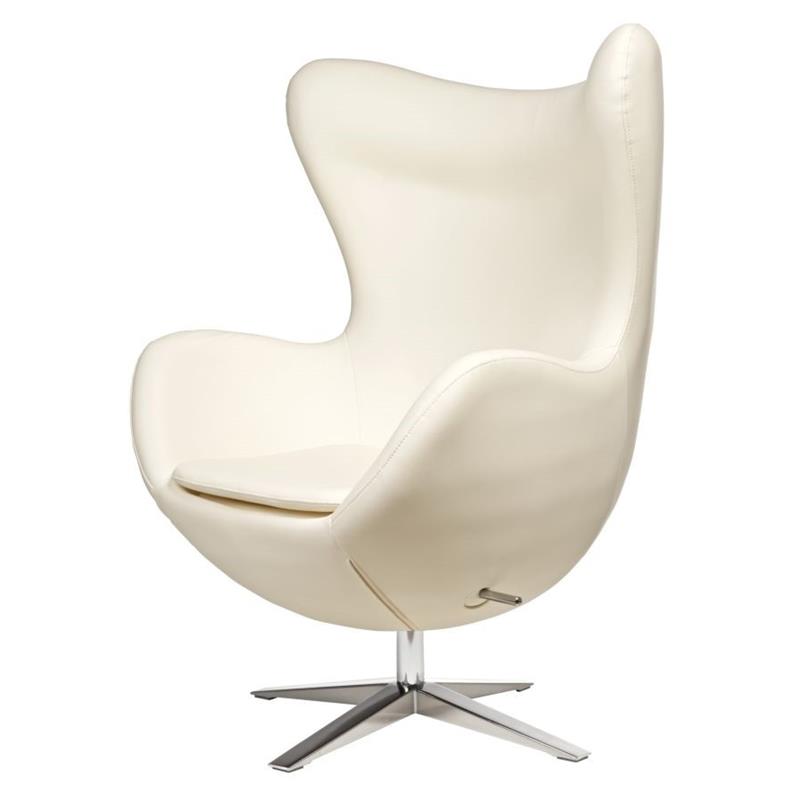 Fotelj Egg - Umetno usnje (skaj) v črni in bež barvi