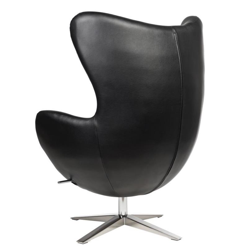 Fotelj Egg - Umetno usnje (skaj) v črni in bež barvi