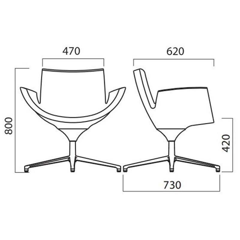 Sessel Beetle - NIEDRIGE RÜCKENLEHNE