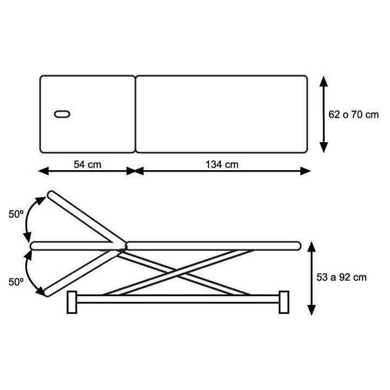 Hidravlična masažna miza CH 0127 AR - 2 sekcijska