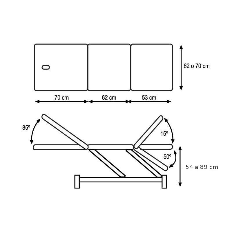 Hidravlična masažna miza CH 2137 R - 3 sekcijska