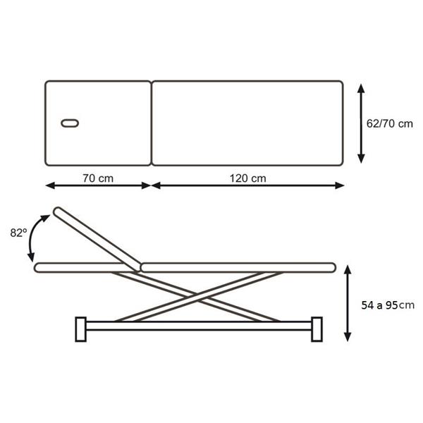 Električna masažna miza CE 0127 - 2 sekcijska