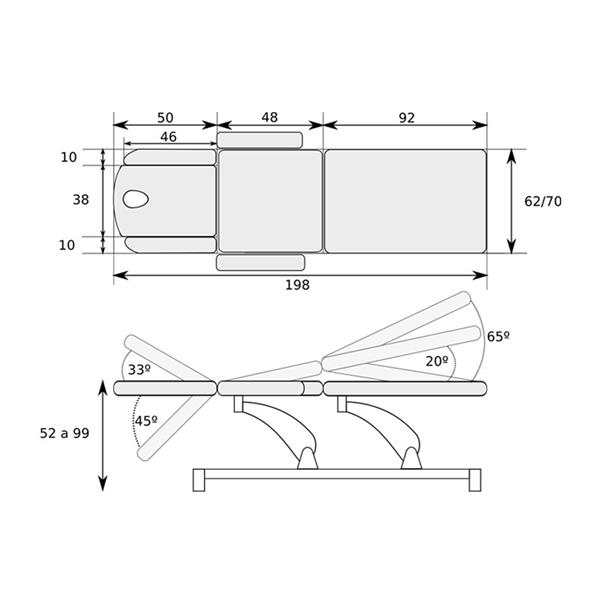Električna masažna miza CE-2359-ABRPC - 9 sekcijska