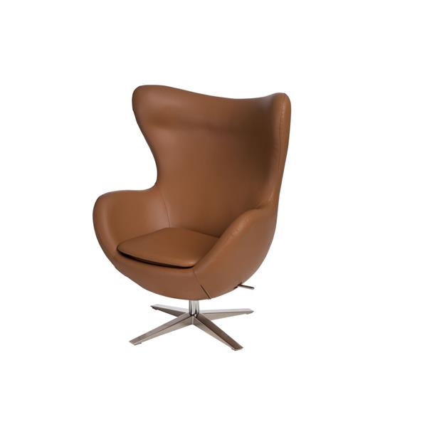 Fotelj Egg - Umetno usnje (skaj) v črni in bež barvi