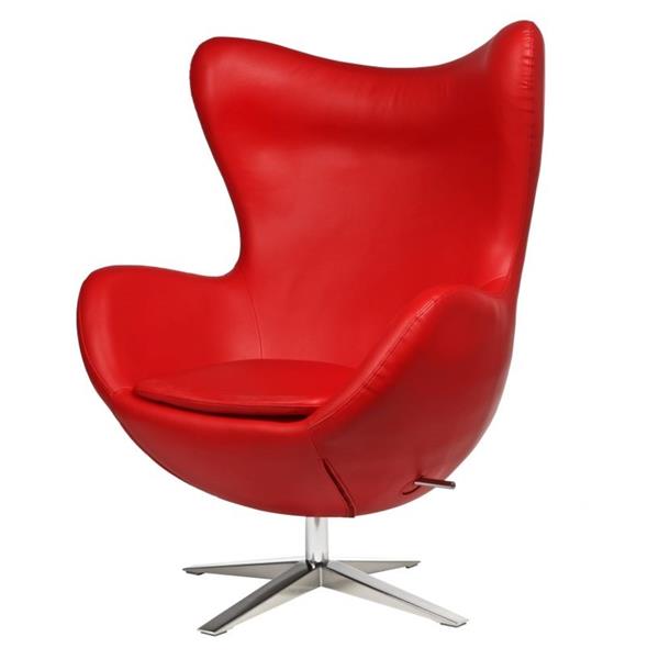 Fotelj Egg - Umetno usnje (skaj) v črni in bež barvi