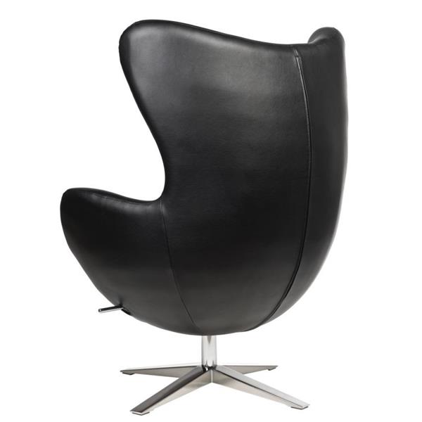 Fotelj Egg - Umetno usnje (skaj) v črni in bež barvi