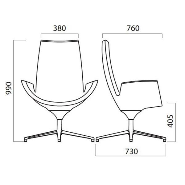 Sessel Beetle - HOHE RÜCKENLEHNE