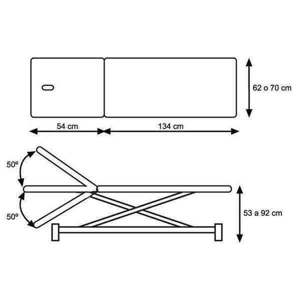 Hidravlična masažna miza CH 0127 AR - 2 sekcijska