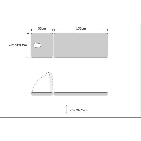 Pregledna miza CDF-20.70 dvodelna